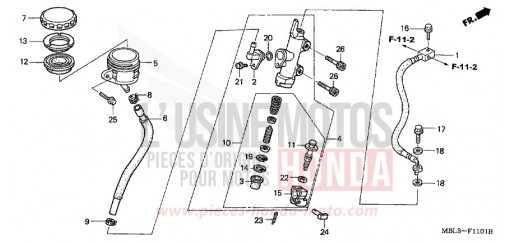 MAITRE-CYLINDRE FREIN AR. (NT650V2/3/4/5) NT650V5 de 2005